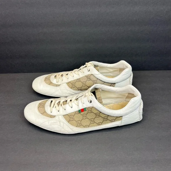 Gucci sneakers signature logo design Beige and cream Size 10.5-  11 - Picture 10 of 10